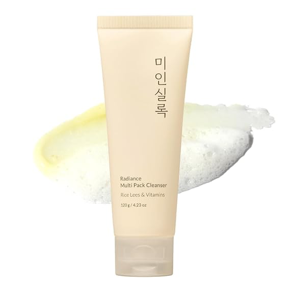 Elishacoy | MIIN SILOK Radiance Multi Pack Cleanser, 2-in-1 Cleanser & Wash-Off Mask, Gentle Exfoliating Facial Cleanser with Rice Lees & Vitamins, Brightening & Hydrating, 120g (4.23 oz)