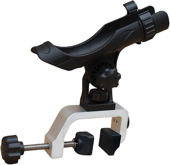 Brocraft Power Lock Fully Adjustable Aluminum Large Opening Clamp Rod Holder for Jon Boat