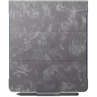Amazon Kindle Scribe Brush Print Leather Folio Cover with Magnetic Attach, Sleek Protective Case
