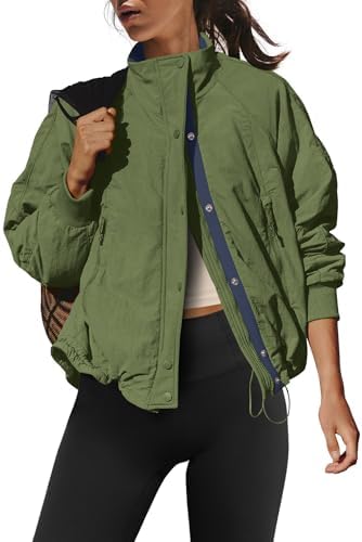 LAMISSCHE Oversized Fleece Lined Jacket Zip up Windbreaker Jacket Long Sleeve Casual Winter Coats with Pcokets