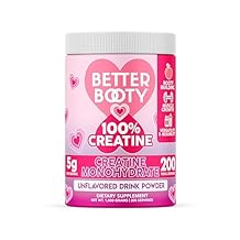 Womens Creatine Monohydrate Glute Powder Drink Mix - 100% Pure Creatina Micronized, 5g per Serving Energy & Recovery Support Keto & Vegan Friendly, Unflavored (1 Kilo, 200 Servings)