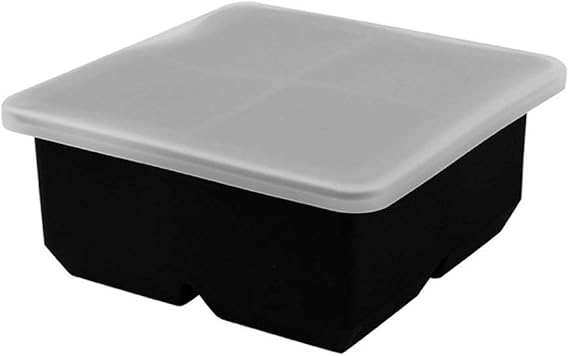 2 Pcs 4 Grid Silicone Ice Cube Trays With Lid Food Grade Silicone Fruit Ice Cube Mold For Bars Kitchens Beverage Liquid(3 Colors) (Color : B) (C)