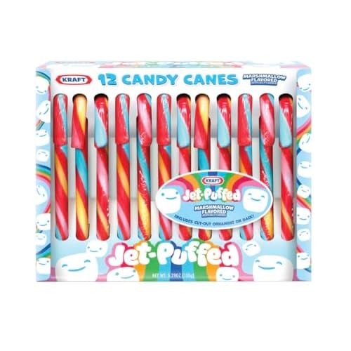 Jet-Puffed Marshmallow Flavored Candy Canes, 12 Count Box, 5.29 Oz