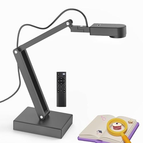 HDMI USB Dual Mode 8MP Document Camera with Built-in Dual Mics,LED Light & Auto Focus, for Real-time Projection, Remote Work, Video Recording, Live Demos Works with and Without a Computer