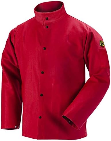 Black Stallion FR9-30C TruGuard 200 FR Cotton Welding Jacket, Red, 2X-Large