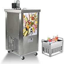 Commercial Single Mold Set Ice Popsicle Machine, ice Lollipop Machine, Stainless Steel Ice Pop Maker, Ice Lolly Ice Cream Pops Machine with 30 pcs Popsicle Stick/Mold Set