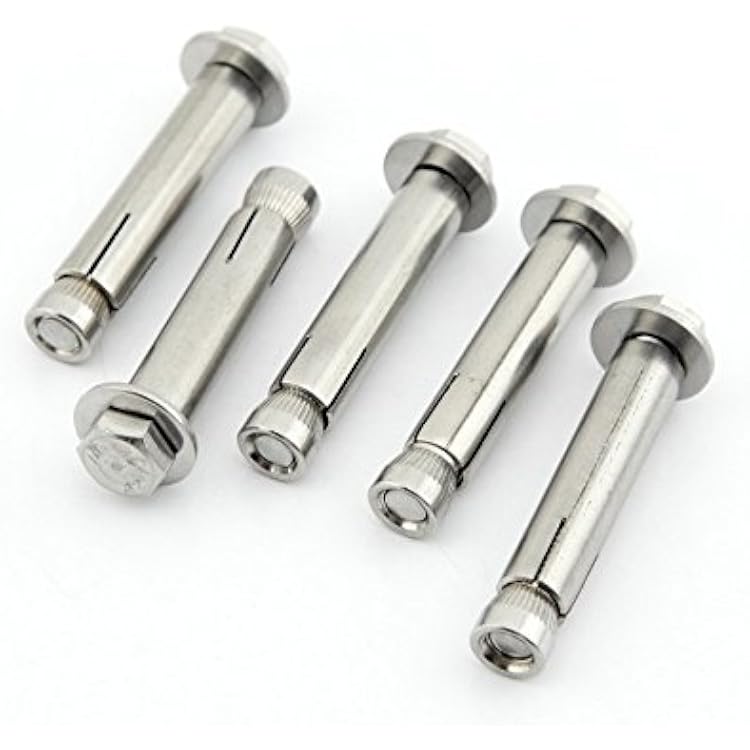 Yasorn 5-Pack Stainless Steel External Hex Expansion Bolt M8x60mm