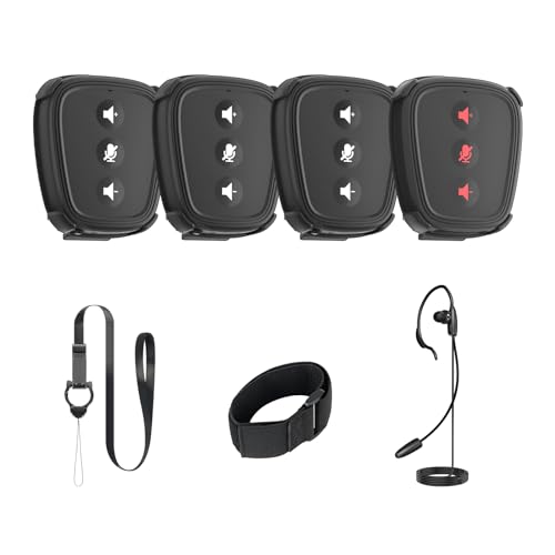 Came-TV Action Communicator 1.9GHz 4-Pack Dect Full Duplex Wireless Intercom with 1100ft 3.5mm Audio Port for Referee Communication,Film Production,Boating,Camping