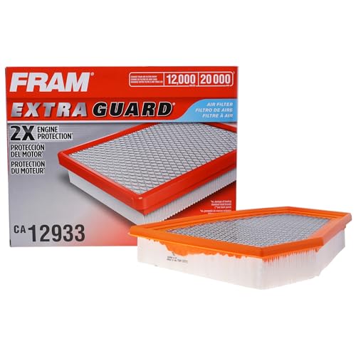 FRAM Extra Guard CA12933 Replacement Engine Air Filter Flex-Panel for 2022-2024 Jeep Grand Cherokee 2.0L, Provides Up to 12 Months or 12,000 Miles Filter Protection