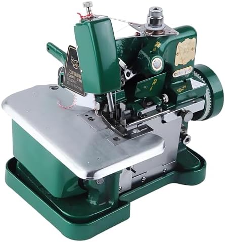 Industrial Overlocker Serger Sewing Machine with Adjustable Stitch Length and Heavy-Duty Metal Frame, Includes Accessories for Professional Fabric Work