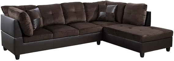 Beverly Fine Furniture Andes Microfiber with Faux Sofas, Brown