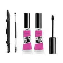 Clear Eyebrow Gel Set, Fast Eyebrow Shaping,Long-Lasting Waterproof and Transfer-Proof Extreme Hold Brow Glue(Transparent-2PCS)