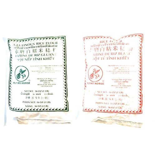 Flying Horse Brand 3 Pack Rice Flour And 3 Pack Glutinous Rice Flour 16 Oz Each