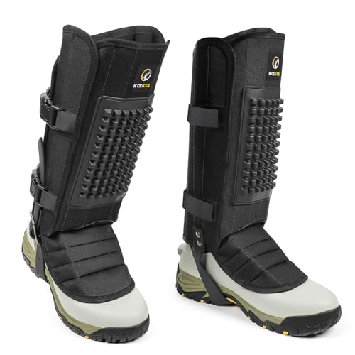 Kalkal Snake Gaiters, 1200D Waterproof Snake Chaps Snake Gaiters for Men Women, Adjustable Snake Bite Protection Snake Guards for Legs Men, Snake Proof Gaiters for Hiking Hunting