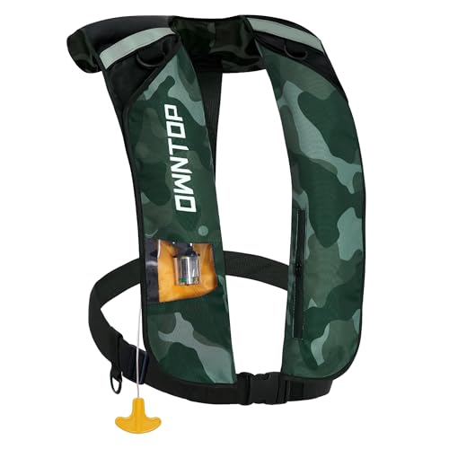 Owntop AutomaticManual Inflatable Swim Jacket, Manual Convertible & Highly Visible, Storage Pocket with Zipper, 24g CO2 Cylinder Included, Low Profile for Kayak, Fishing, Paddle Sports