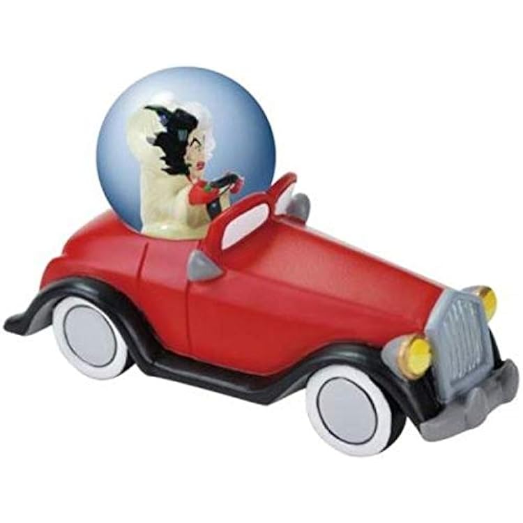 WL SS-WL-22852, 45mm 101 Dalmatians Menacing Cruella De Vil in Car Water Globe