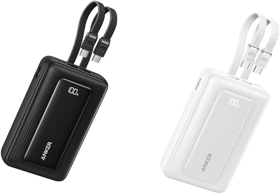 Anker Zolo Power Bank (2025 Upgraded Version), 45W Max Fast Charging, 20,000mAh Battery Pack, Dual Built-in USB-C Cables, USB-C&A Port, for iPhone 17/16 Series, Galaxy, MacBook, and More