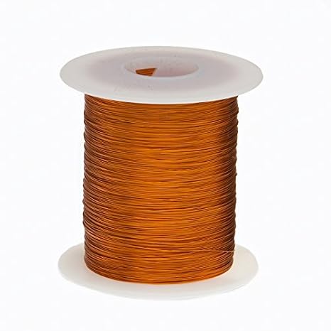Magnet Wire, Enameled Copper Wire, 36 AWG, 4 oz, 3193' Length, 0.0055" Diameter, 200C, Natural