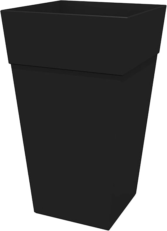 Bloem Finley Tall Tapered Square Planter 25" Black