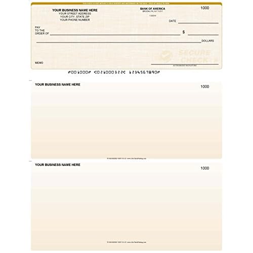 ABC Computer Voucher Checks Compatible wQuickBooks Check on Top, Gold Linen 250 Sheets