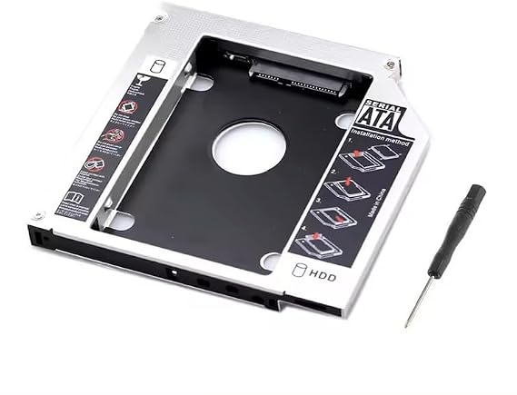 Universal 12.7mm HDD SATA III Hard Drive Caddy for Laptop CD / DVD-ROM Optical Bay, 2.5'' 2nd SSD Disk Drive Adapter Compatible with HP DELL Thinkpad Sony Toshiba ASUS Fujitsu Acer