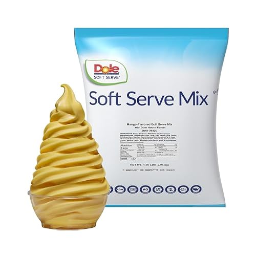 Dole Mango Soft Serve Mix, Dairy-Free Frozen Dessert Mix, 4.5 lb (4 Pack)