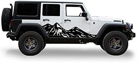 Side Mountains Decal Sticker Vinyl Compatible with Jeep Wrangler