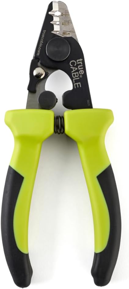 trueCABLE Professional Grade 3 in 1 Fiber Optical Cable Stripper, Precision Angled Jaw, 6" Fiber Optic Stripper Tool with TPU Grip for 1.6-3.0mm Jackets, 250-900m Tight Buffer & Loose Tube