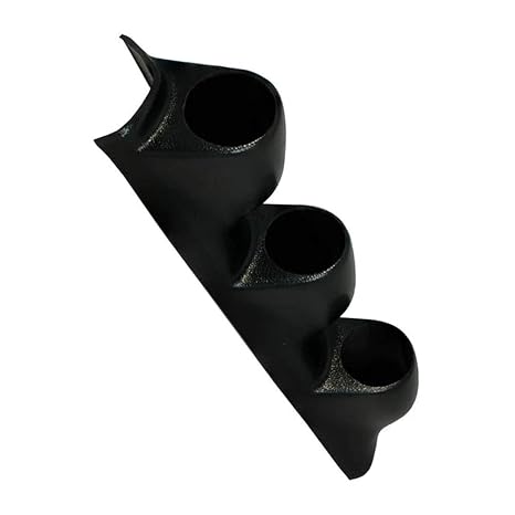 GlowShift Universal Black Triple Pillar Gauge Pod Holder | Fits Any Make/Model Car or Truck, Mounts (3) 2-1/16" (52mm) Gauges to Vehicle's A-Pillar, ABS Plastic