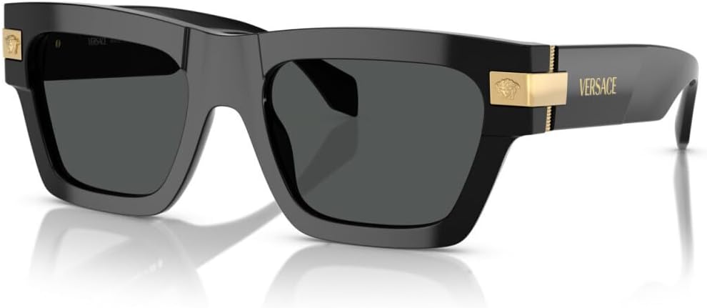 Versace Man Sunglasses Black Frame, Dark Grey Lenses, 55MM