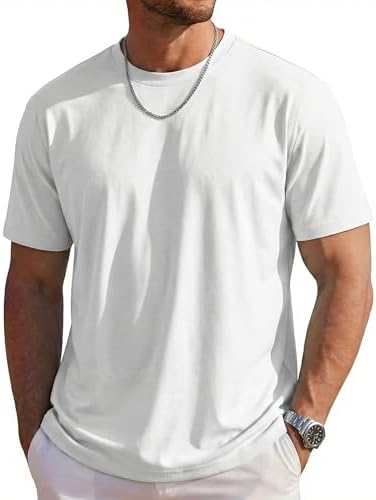 MAGCOMSEN Mens T-Shirts Short Sleeve UPF 80 Sun Protection Lightweight Moisture Wicking Casual Crew Neck Basic Tees