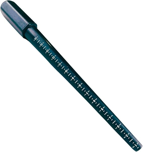 Grooved Plastic Ring Mandrel US Sizes 1-15 by Quarter Increments