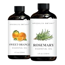 Brooklyn Botany Sweet Orange & Rosemary Essential Oils 4 Fl Oz (Pack of 2) 100% Pure & Natural Bright & Herbal Aromatherapy Blend