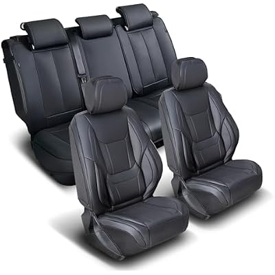 Coverland Custom Car Seat Covers Compatible with 2022-2026 Hyundai Tucson Hybrid - Premium Leather Non-Slip Memory Foam Waterproof Seat Cover Custom fit Interior Protector [Full Set-Black]