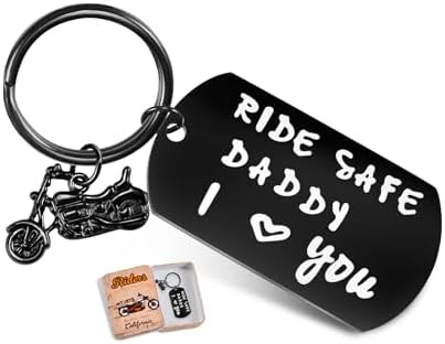 SUNSH Mens Gifts Ride Safe Cute Keychain Gifts for Men Daddy Best Dad Gift Fathers Day Valentines Day Gift for Him Gift Ideas