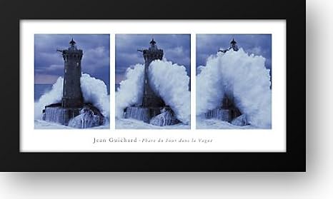 Phare du Four dans la Vague 43x24 Framed Art Print by Guichard, Jean