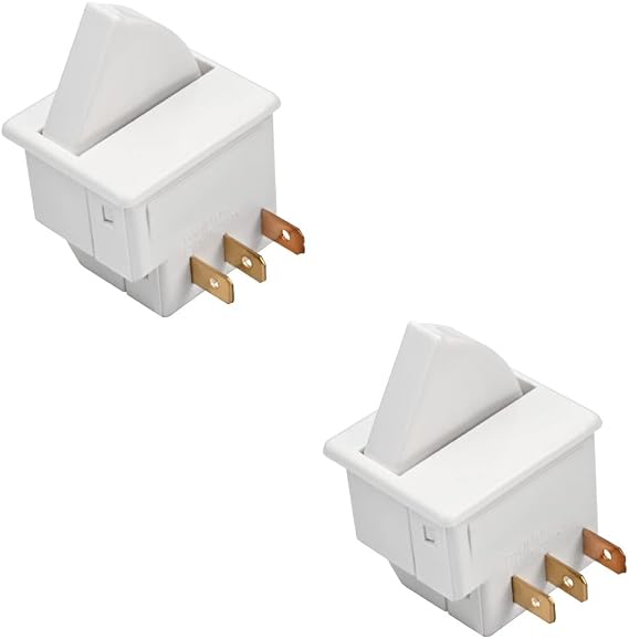 Heyiarbeit Refrigerator Door Light Switch 3Pin Universal Replacement LTK-17 Momentary Fridge Switch NC AC 250V 0.5A for Most Refrigerators Freezer White 2Pcs