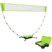 Portable Badminton Net Kit for Backyard 60-Second Tool-Free Setup, Freestanding 5FT Net, 1.98 lbs, Built-in Storage Box, Kids & Family Outdoor Games Beach, Park, Driveway, Indoor (Green)