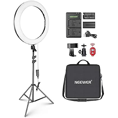 NEEWER 20 inch LED Ring Light Kit with Tripod Stand and Phone Holder Compatible with iPhone, Ringlight for Makeup YouTube Video Recording Selfie Studio Streaming Makeup Barber Lash Salon Lighting