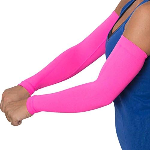Compression Arm Sleeves - Golf Sun UV Protection - Cycling Arm Warmer - Baseball Sleeve - Basketball Shooter Arm Sleeve - Reduce Elbow Pain and Prevent Arm Fatigue -