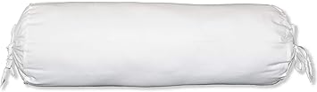 Saffron Neck Roll Pillow Covers White and Black (White, 6" x 16" (15 cm x 40cm))