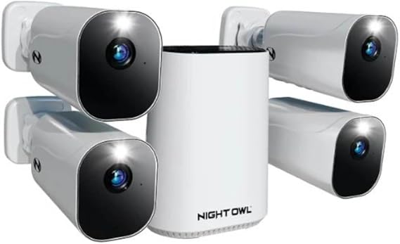 Night Owl Wireless Wi-Fi Hub, 4 1080p Cams, 64GB microSD