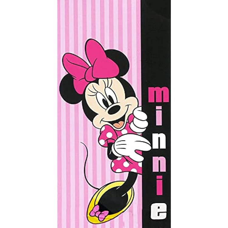 GiftsNBeyond Disney Minnie Mouse Pink Beach Towel, 27in x 54in