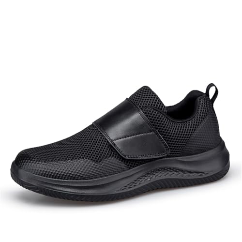 LEADER SHOW Mens Casual Walking Shoes for Swollen Feet Comfortable Lightweight Adjustable Sneakers