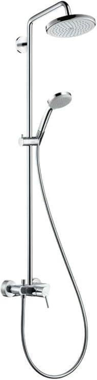 Hansgrohe Croma 220 27222000 Shower Pipe with Bath Fitting and Pivoting Shower Arm DN 15 Chrome