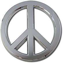 Elektroplate Peace Sign All Metal Emblem for Cars, Trucks, and All Auto | Universal Fit at 2.75" x 2.75" | Weatherproof