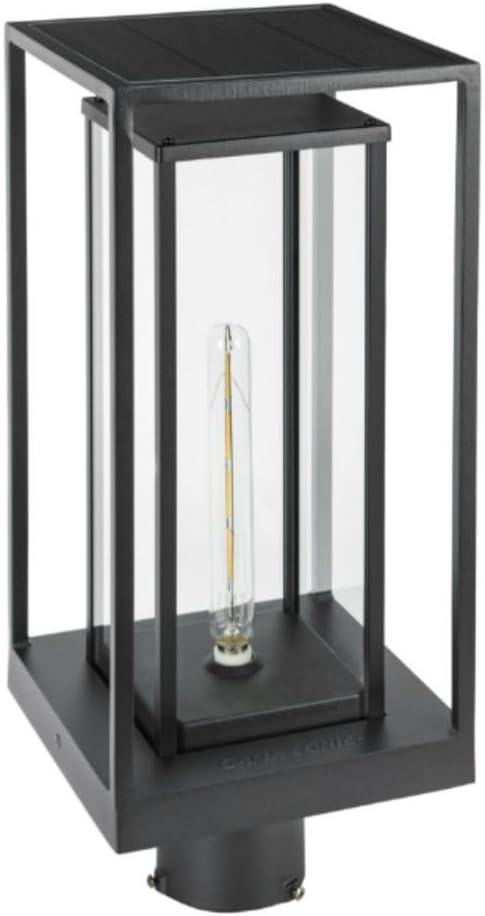 Gama Sonic NovaEdge Solar Post Light Edison-Style LED for 3-Inch Poles | Dusk-to-Dawn Outdoor Accent Light