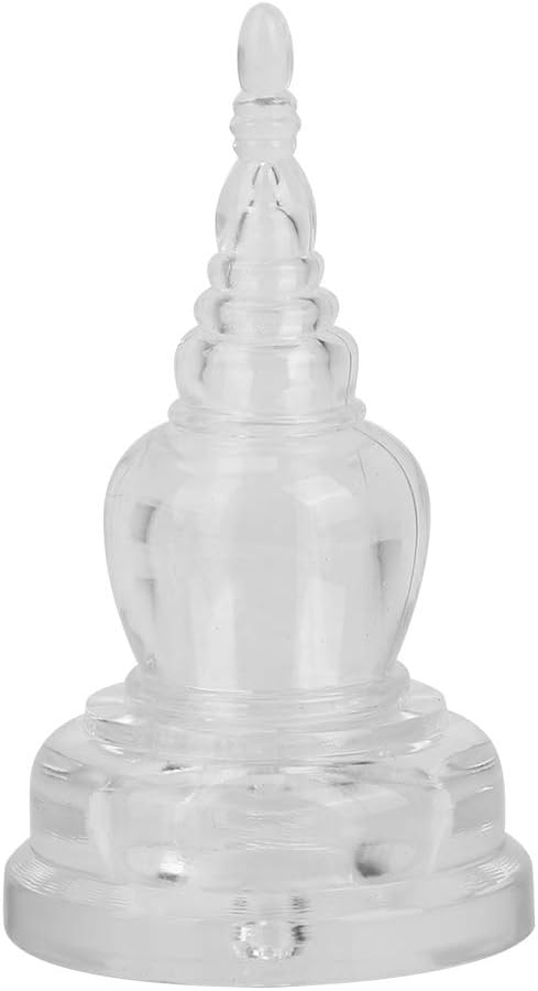 Syrisora Crystal Stupa Vintage Decor,Buddhism Dagoba Mascot,Buddhism Stupa,Mascot Temple, Acrylic Buddhism Dagoba Stupa Tower Statue Buddhist Supplies