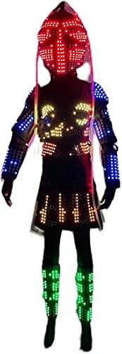 Earthradius Led Robot Costume Dress Suit with Helmet for dj Party Club Performance Festival Clothes