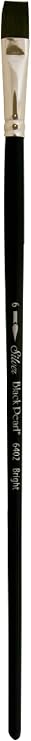 Silver Brush 6402-6 Black Pearl Mightlon Synthetic Long Handle Brush, Bright, Size 6